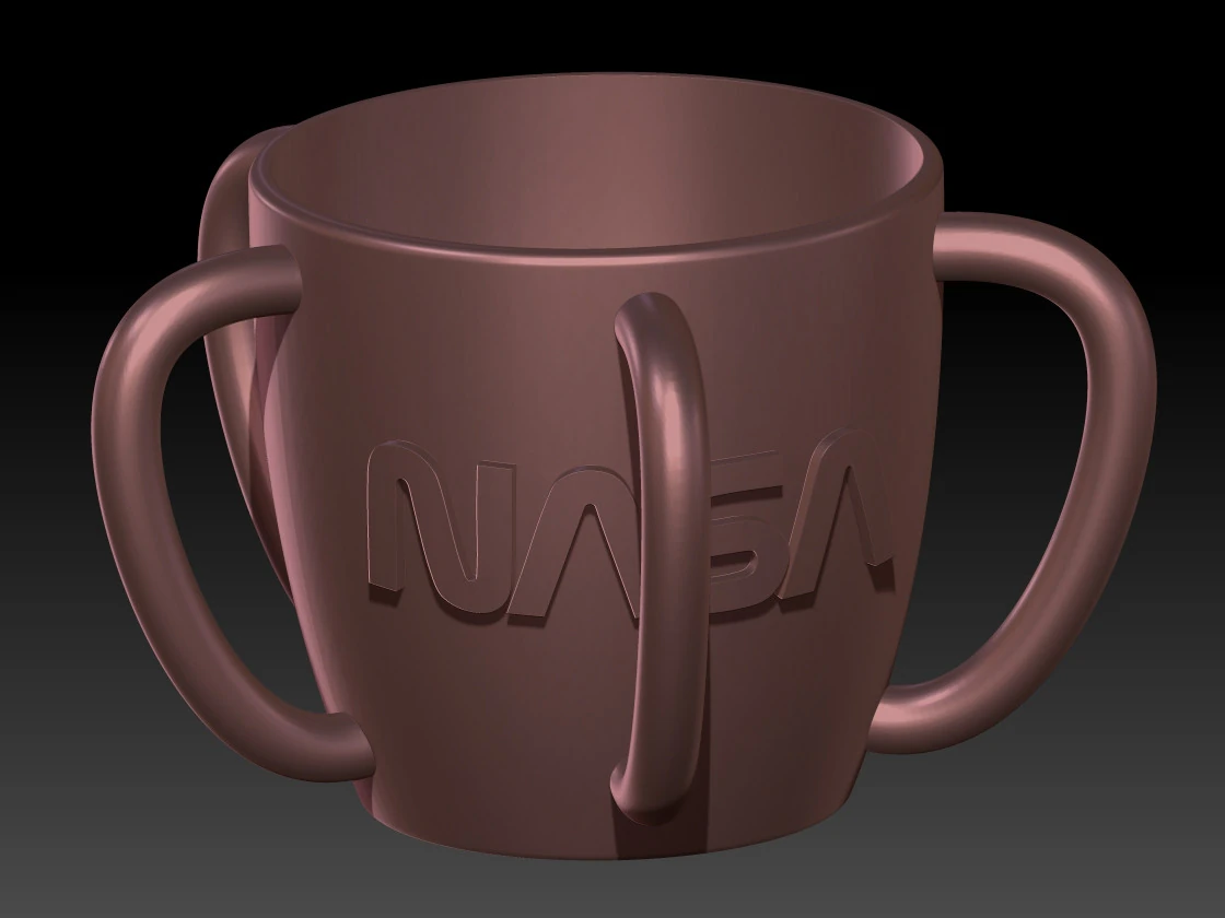 Nasa mug 5 handles 3D Print Model .c4d .max .obj .3ds .fbx .stl .blend 