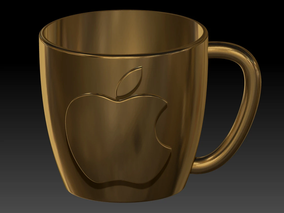 Mug decorated Apple - 95x73x69 3D Print Model .c4d .max .obj .3ds .fbx .stl .blend 