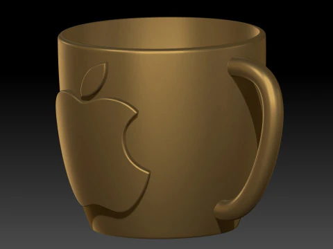 Mug decorated Apple - 95x73x69 3D Print Model