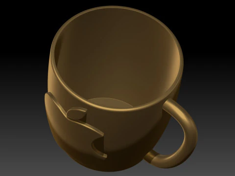 Mug decorated Apple - 95x73x69 3D Print Model