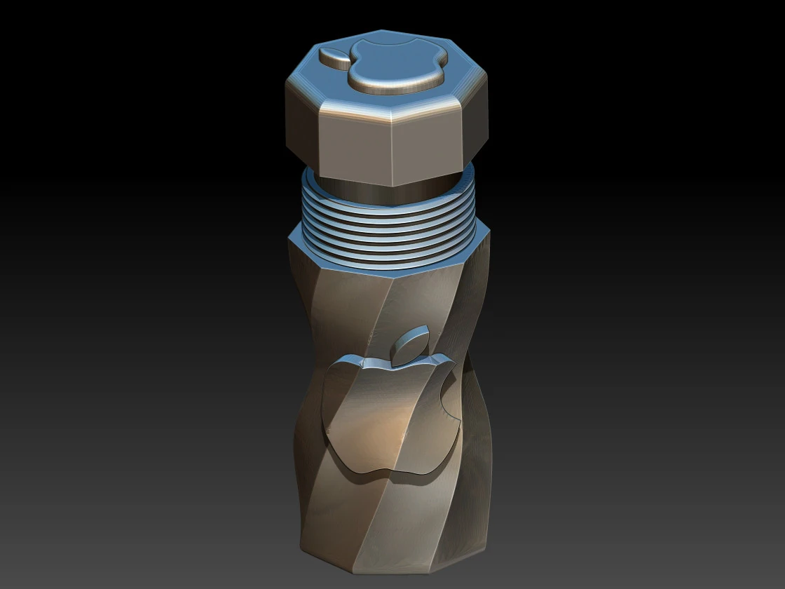 Screw top bottle apple 3D Print Model .c4d .max .obj .3ds .fbx .stl .blend 