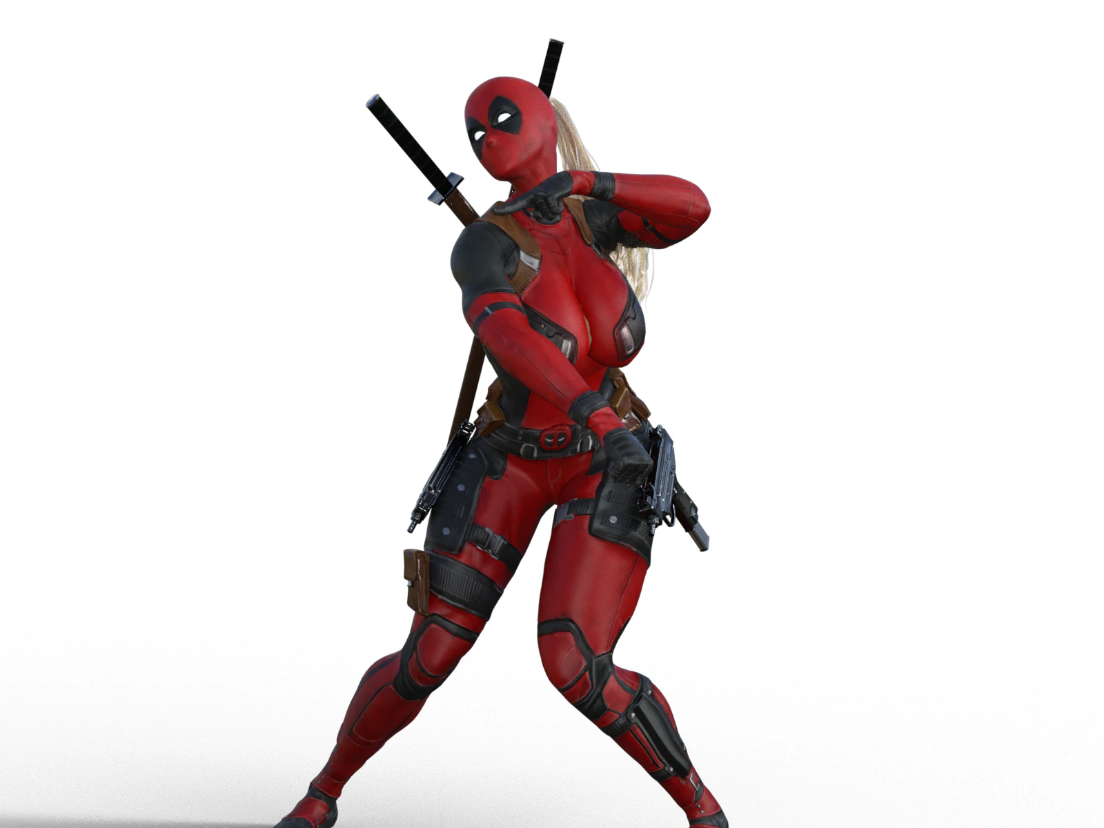 Sexy Deedpool girl 3D Print Model .c4d .max .obj .3ds .fbx .stl .blend 