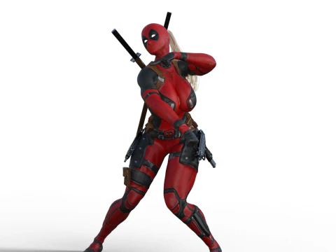 Garota Sexy Deedpool Modelo de Impressão 3D