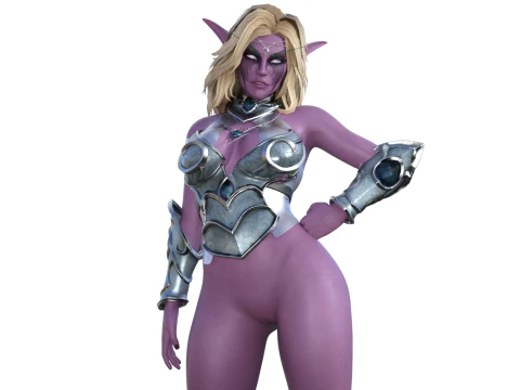 Sexy Nachtelfen-Kriegerst&auml;nder 3D Druckmodell