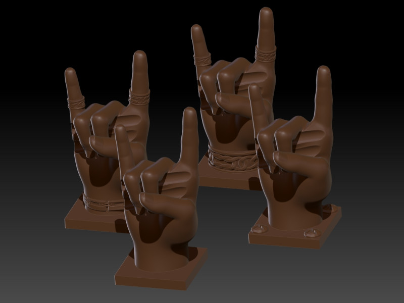 PACK THE DRUMSTICK HOLDER HAND 16mm 3D Print Model .c4d .max .obj .3ds .fbx .stl .blend 