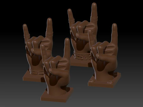 드럼스틱 홀더 핸드 16mm 팩 3D 프린트 모델