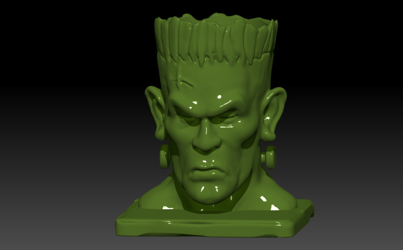 Head Frankenstein halloween candy container 3D प्रिंट मॉडल .c4d .max .obj .3ds .fbx .stl .blend 