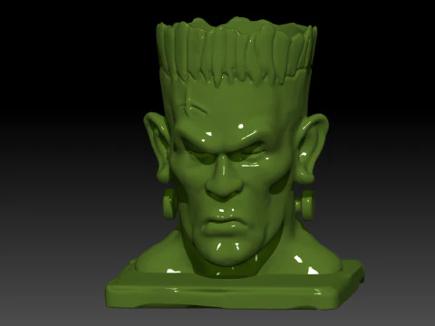 Recipiente de doces de Halloween Head Frankenstein Modelo de Impressão 3D