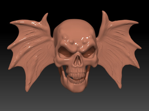 Skull scared with bat-winged ears 3D प्रिंट मॉडल
