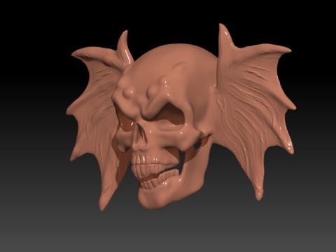 Skull scared with bat-winged ears 3D प्रिंट मॉडल