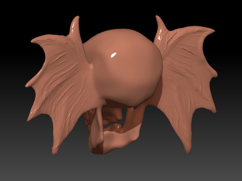 Skull scared with bat-winged ears 3D प्रिंट मॉडल