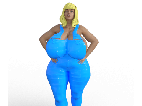 Sexy big woman overoll stand 3D 打印模型
