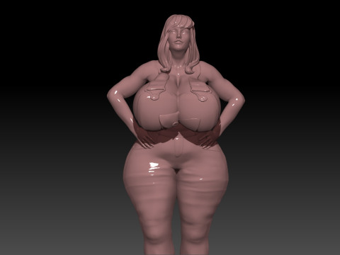 Sexy big woman overoll stand 3D Baskı Modeli