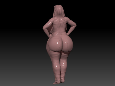 Sexy big woman overoll stand 3D Baskı Modeli