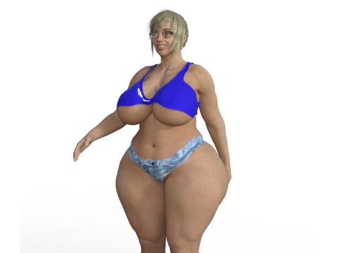 Big woman top and short 3D Print Model
