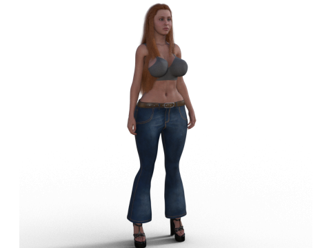 Sexy Retro girl modeling 3D 打印模型