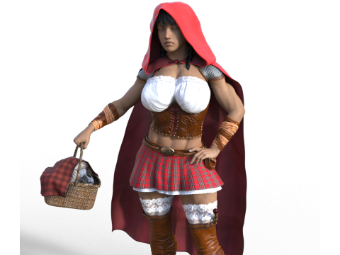 Sexy dark little red riding hood Model do druku 3D