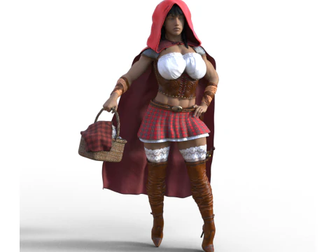 Sexy dark little red riding hood 3D Print Model