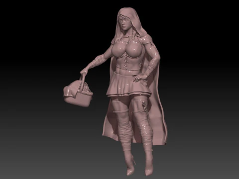 Sexy dark little red riding hood 3D Print Model