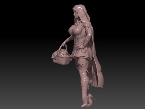 Sexy dark little red riding hood Modelo de impresión 3D