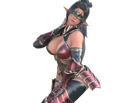 Dark Elf in armor modeling 3Dプリントモデル
