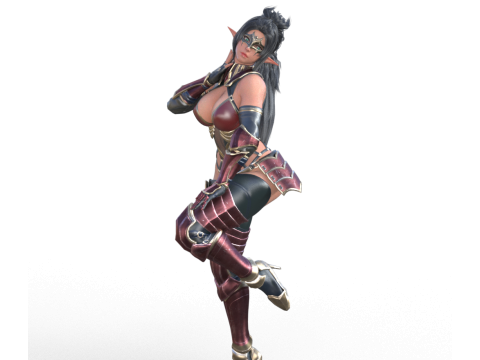 Dark Elf in armor modeling 3D Baskı Modeli