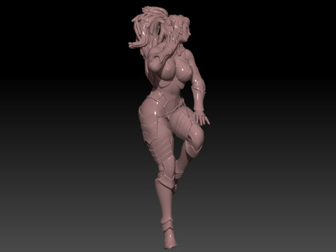 Dark Elf in armor modeling 3D Baskı Modeli