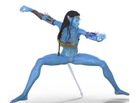 Neytiri seksi dari pose pertarungan avatar Model Cetak 3D