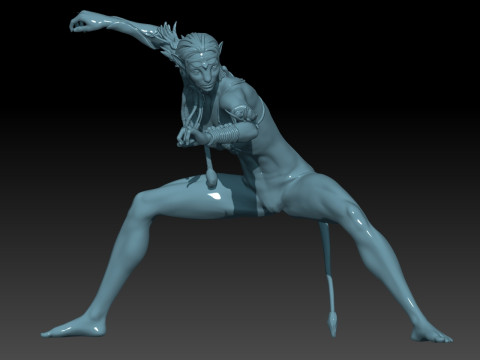 Sexy Neytiri from avatar fighting pose 3D Принт Модель