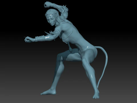 Sexy Neytiri from avatar fighting pose 3D Print Model
