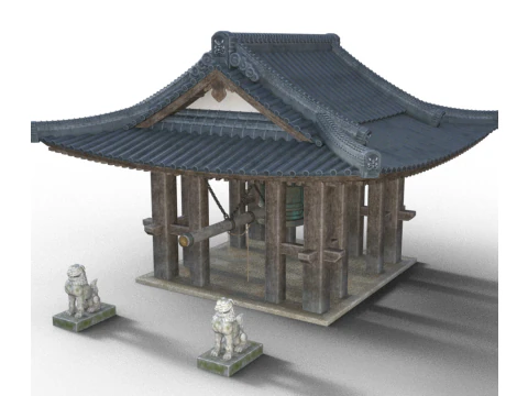 Japanese Bell Shrine 3D Print Model