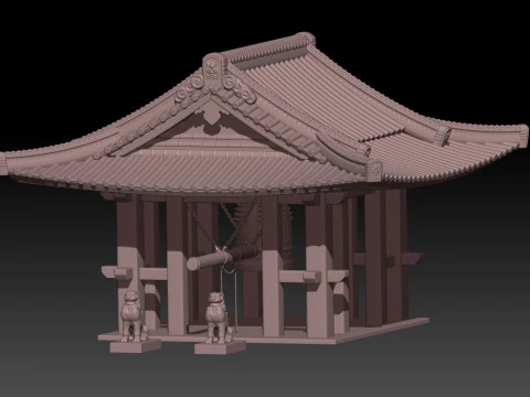 Japanese Bell Shrine 3D Print Model