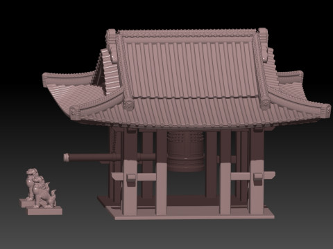 Japanese Bell Shrine Modèles 3D en vedette