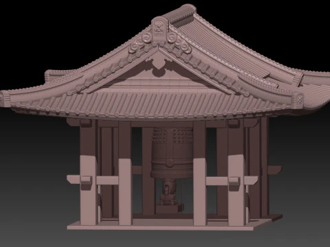 Japanese Bell Shrine 3D Print Model