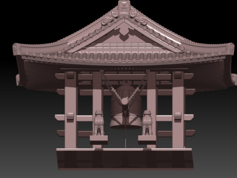 Japanese Bell Shrine Modèles 3D en vedette