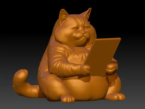 Suporte para telefone Fat Cat com slot de 79 mm x 11 mm Modelo de Impressão 3D