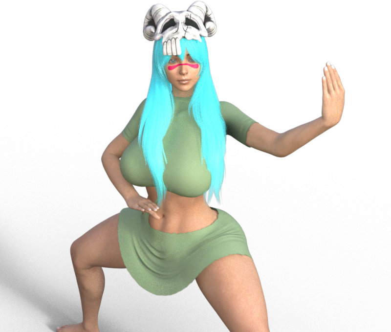 Nelliel arrancar 3 bleach martial art pose Modello di stampa 3D .c4d .max .obj .3ds .fbx .stl .blend 