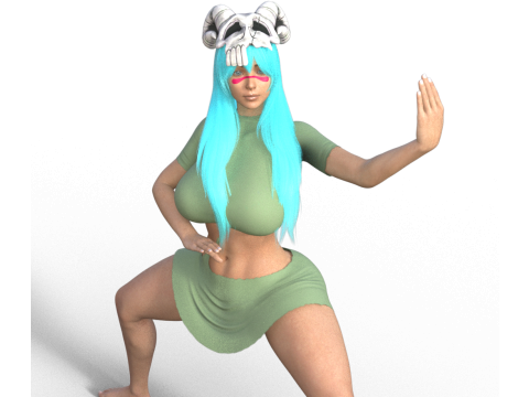 Nelliel arrancar 3 bleach martial art pose 3Dプリントモデル