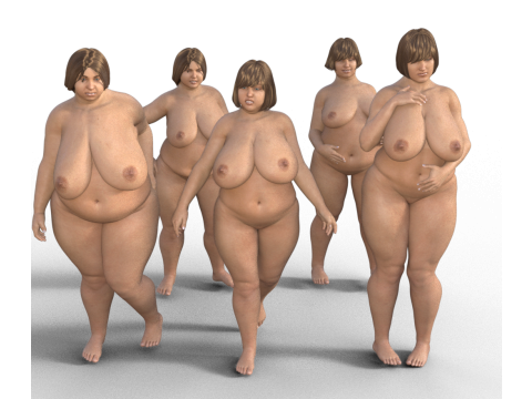 BBW woman modeling stand 3D 打印模型