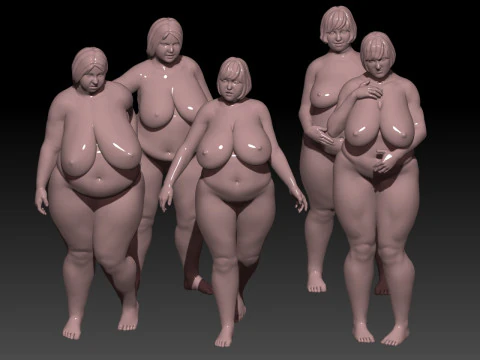 BBW woman modeling stand 3D Print Model