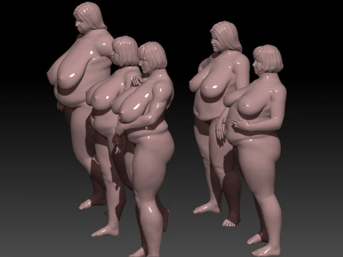 BBW woman modeling stand 3D Print Model