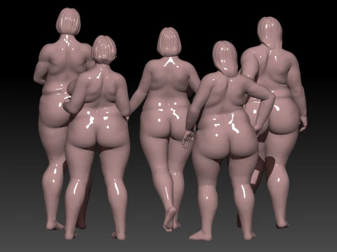 BBW woman modeling stand 3D Print Model