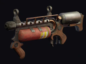 Огнеметное оружие Готово к игре 3D Модель