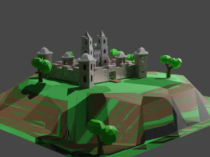 ローポリ城 3Dモデル
