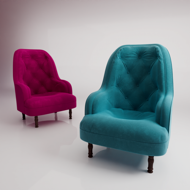 Classic armchair 3D Model .c4d .max .obj .3ds .fbx .stl .blend 