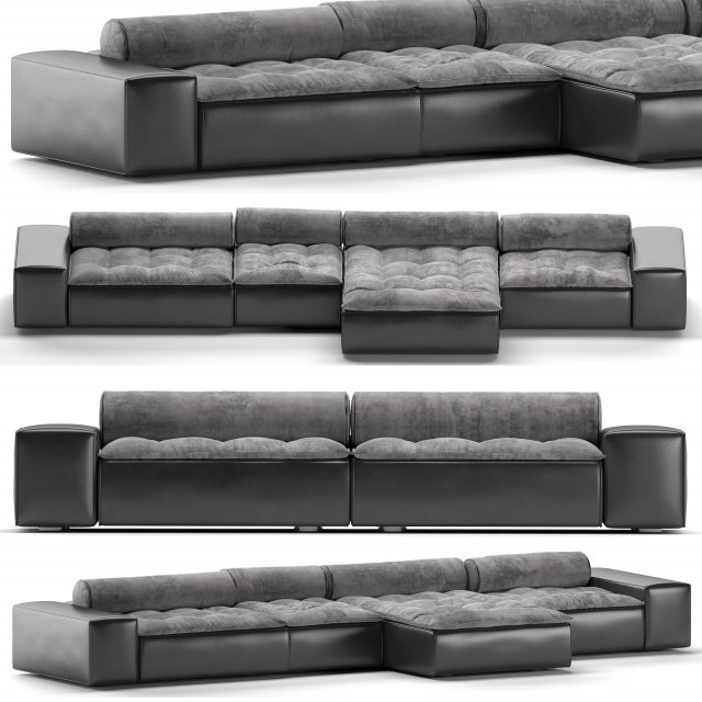 Baxter Miami Roll Sofa 3D Модель in Диваны 3DExport