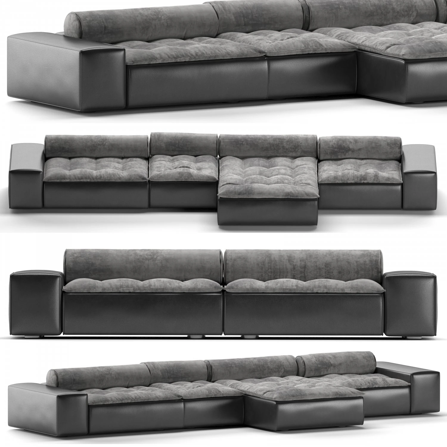 Baxter Miami Roll Sofa 3D Model .c4d .max .obj .3ds .fbx .stl .blend 