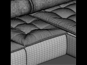 Baxter Miami Roll Sofa 3D Модель