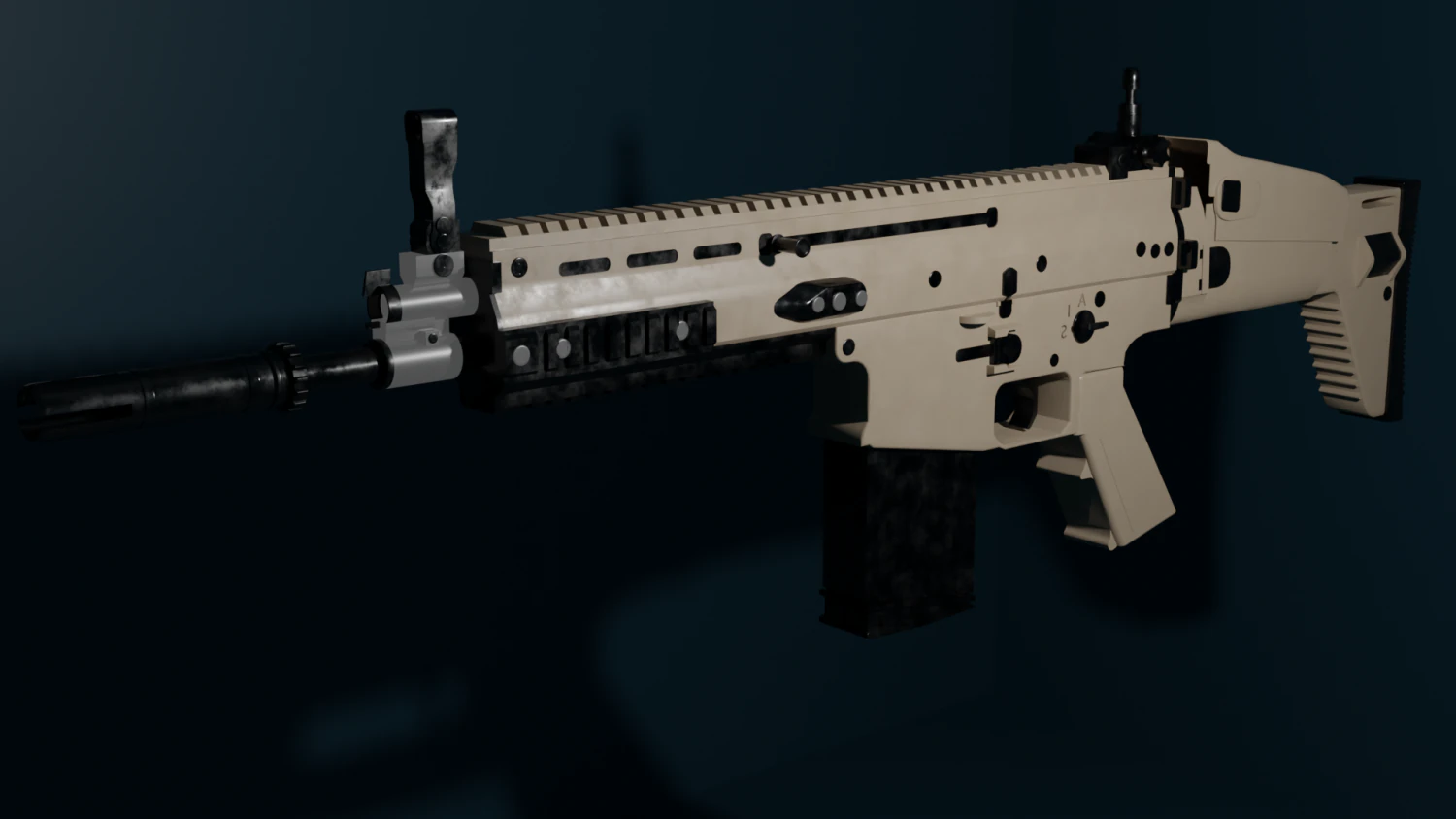Scar h assault rifle 3D Model .c4d .max .obj .3ds .fbx .stl .blend