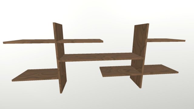 Wooden shelf Model 3D .c4d .max .obj .3ds .fbx .stl .blend 